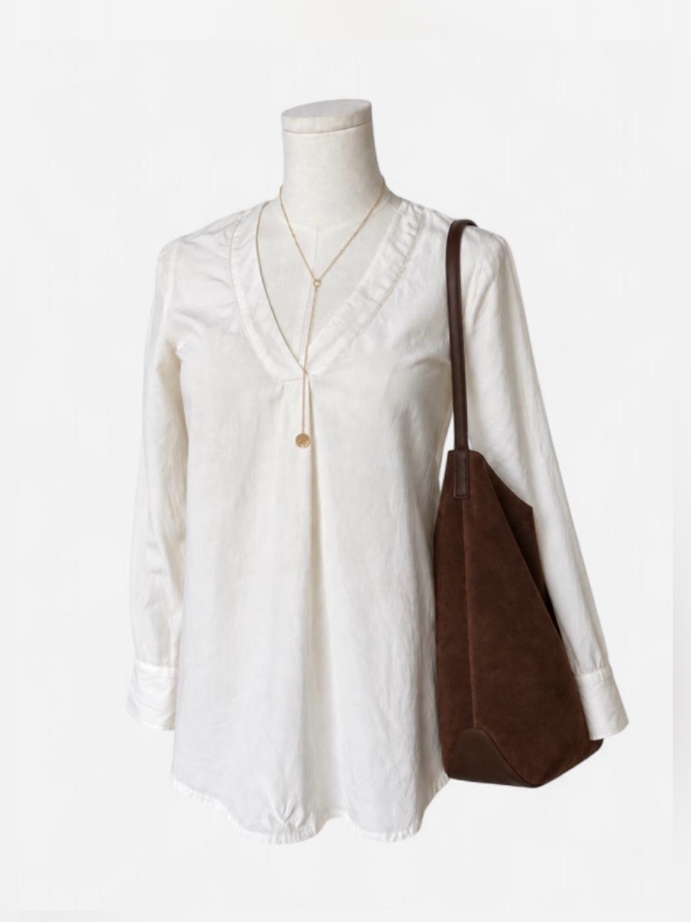 J. Crew Silk Poplin Blouse V-neckline Long Sleeve Layering Capsule Wardrobe XXS